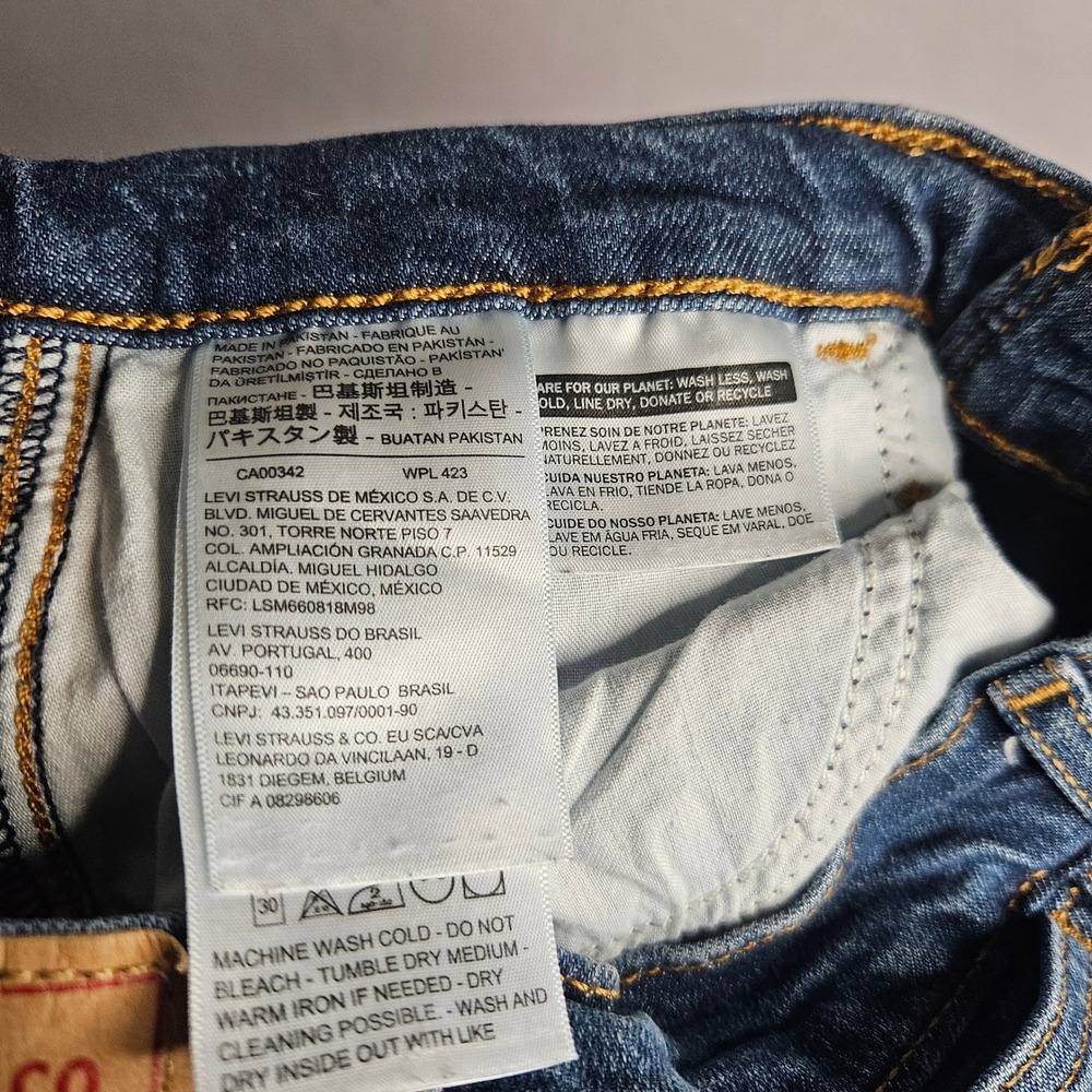Levis Womens Mile High Cropped‎ Wide Leg Jeans Medium Wash Button Fly 25 W25 L27 - Picture 9 of 12